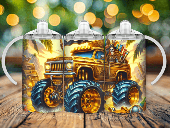 Big Monster Truck Sippy Cup Kids Tumbler Design Guide
