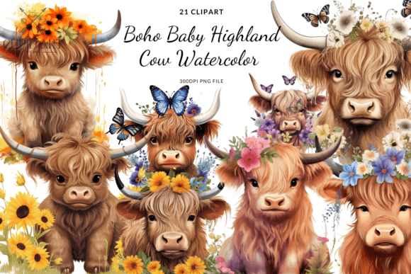 Boho Baby Highland Cow Watercolor Bundle: A Designer's Guide