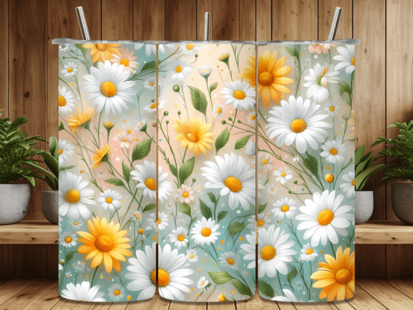 Brighten Your Drinkware: The Yellow Daisy Spring Flower Tumbler Wrap