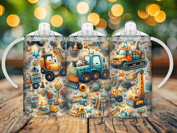Construction Sippy Cup Kids Tumbler PNG