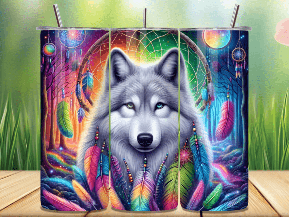 Dreamcatcher Feather Wolf Tumbler Wrap: Design & Branding Guide