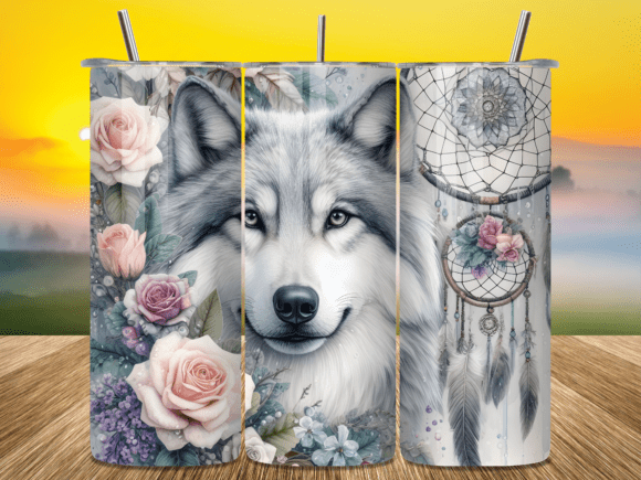 Dreamy Wolf Floral 20oz Tumbler Wraps: A Designer's Deep Dive