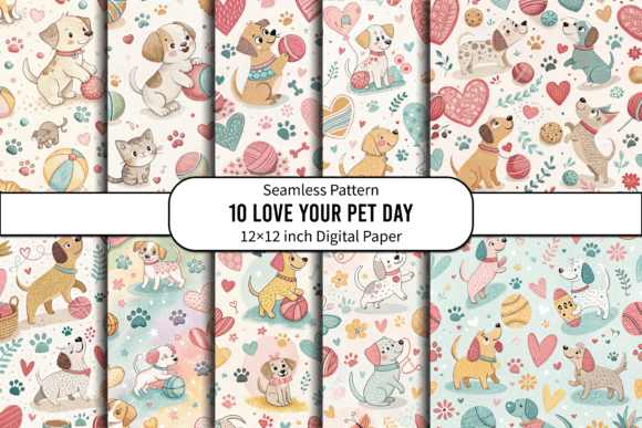 Pet Lover Seamless Digital Paper Design: A Creative Asset