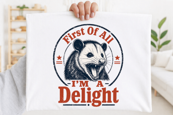 Possum Delight Vintage Sarcastic PNG: A Bold Graphic for Statement Makers