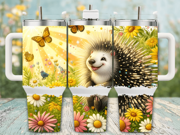 Smiling Porcupine Sunshine 40oz Tumbler: A Bold Design Asset