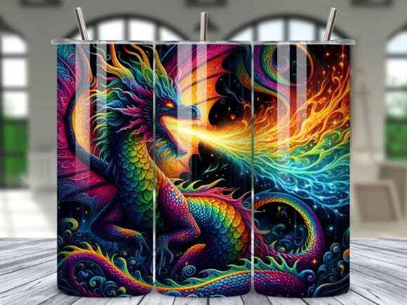 Unleash Your Brand with a Dragon Tumbler Wrap Sublimation PNG
