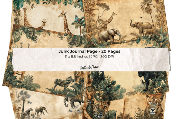 Unleash Your Creative Vision with Vintage Safari Junk Journal Pages