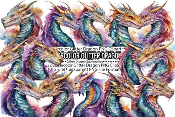 Unleashing Magic with Watercolor Glitter Dragon Sublimation