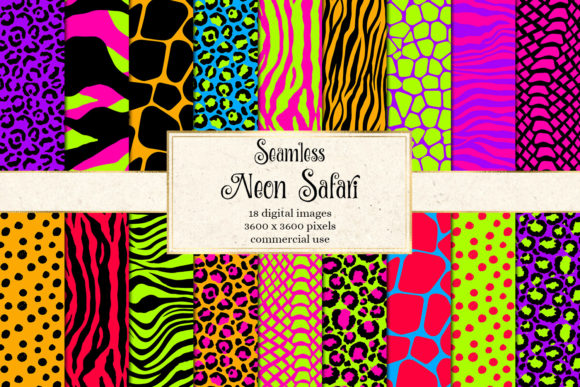 Wild Patterns: Using Neon Safari Digital Paper for Bold Designs
